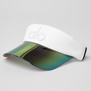 Alo White Visor with Iridescent Brim